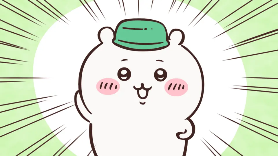 ABEMAの第13話配信ページに掲載された場面画像（2枚目）。アニメ『ちいかわ』第13話「ラムネ／焼きマシュマロ」に対応する画像