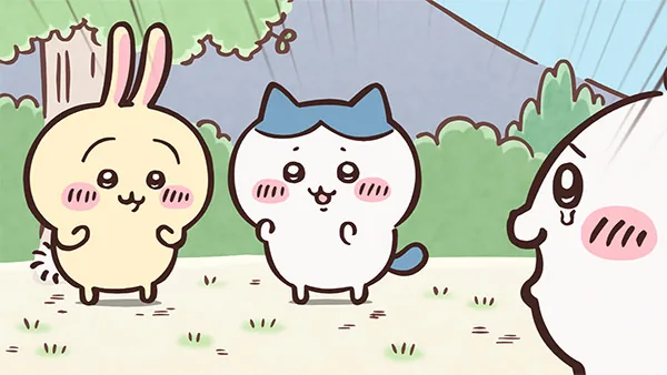 TVアニメ第39話『ふしぎな杖④』の公式画像。アニメ『ちいかわ』第39話「ふしぎな杖④」に対応する画像