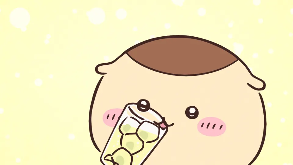 ABEMAの第49話配信ページに掲載された場面画像（3枚目）。アニメ『ちいかわ』第49話「水風呂／クエン酸」に対応する画像