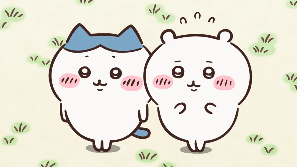 ABEMAの第54話配信ページに掲載された場面画像(1枚目)。アニメ『ちいかわ』第54話「マーク/パフェ」に対応する画像