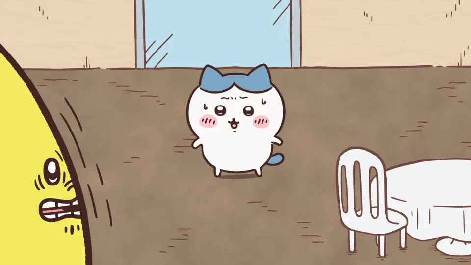 ABEMAの第74話配信ページに掲載された場面画像（1枚目）。アニメ『ちいかわ』第74話「三ツ星レストラン⑤」に対応する画像
