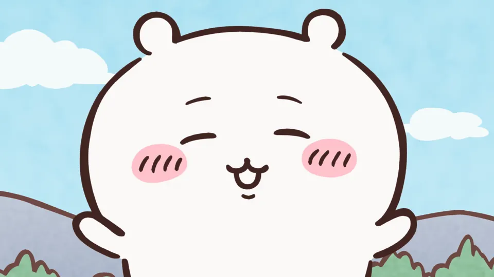 ABEMAの第79話配信ページに掲載された場面画像（3枚目）。アニメ『ちいかわ』第79話「試し撮り」に対応する画像