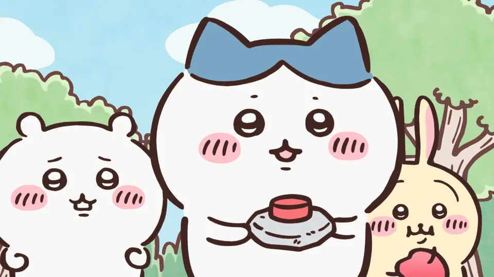 ABEMAの第85話配信ページに掲載された場面画像（3枚目）。アニメ『ちいかわ』第85話「スイッチ」に対応する画像