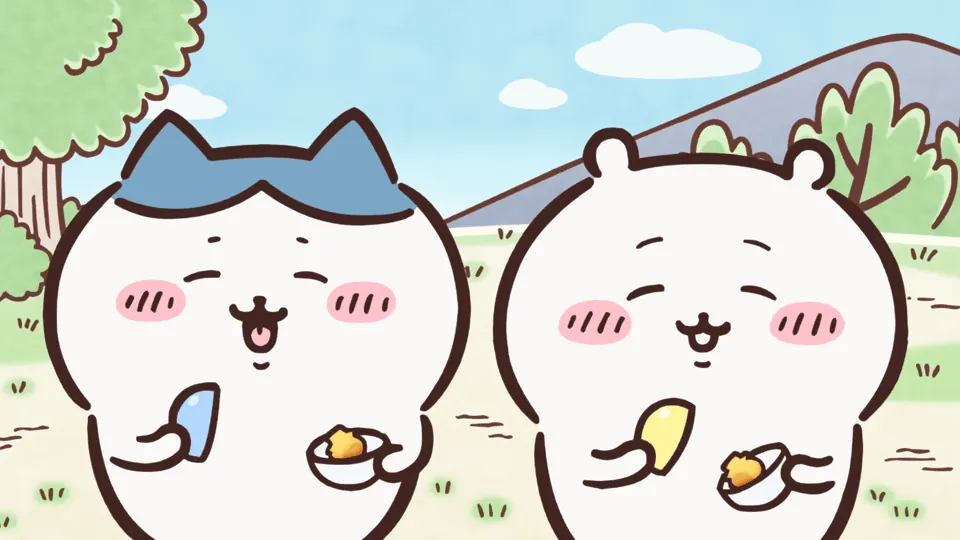 ABEMAの第94話配信ページに掲載された場面画像（2枚目）。アニメ『ちいかわ』第94話「シークレットでろ」に対応する画像