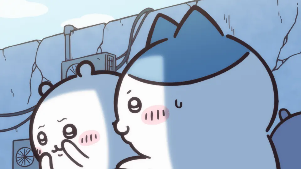 ABEMAの第96話配信ページに掲載された場面画像（3枚目）。アニメ『ちいかわ』第96話「ほんこわ①」に対応する画像