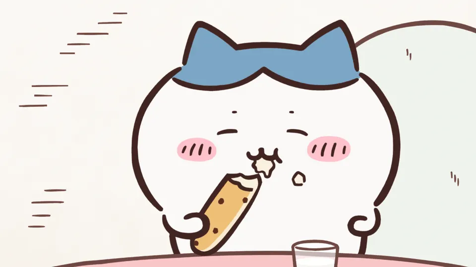 ABEMAの第100話配信ページに掲載された場面画像(1枚目)。アニメ『ちいかわ』第100話「ほんこわ⑤」に対応する画像