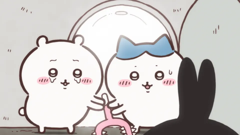 ABEMAの第100話配信ページに掲載された場面画像(2枚目)。アニメ『ちいかわ』第100話「ほんこわ⑤」に対応する画像