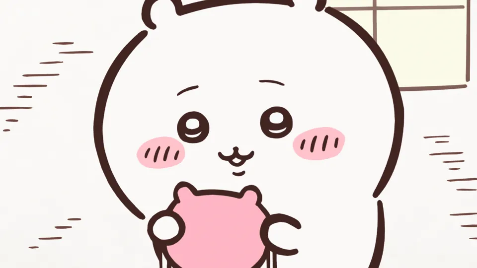 ABEMAの第106話配信ページに掲載された場面画像（1枚目）。アニメ『ちいかわ』第106話「どっちにしよう／何入れてたの？」に対応する画像
