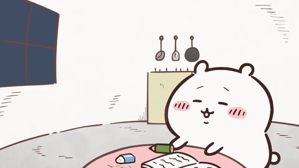 ABEMAの第110話配信ページに掲載された場面画像（3枚目）。アニメ『ちいかわ』第110話「差し入れ」に対応する画像