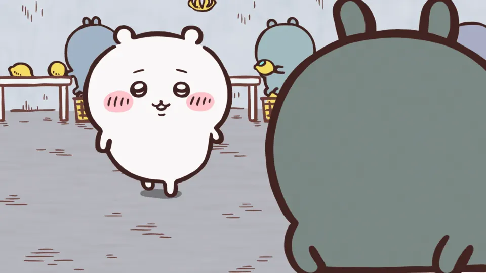 ABEMAの第126話配信ページに掲載された場面画像（3枚目）。アニメ『ちいかわ』第126話「おかし買えたよ」に対応する画像