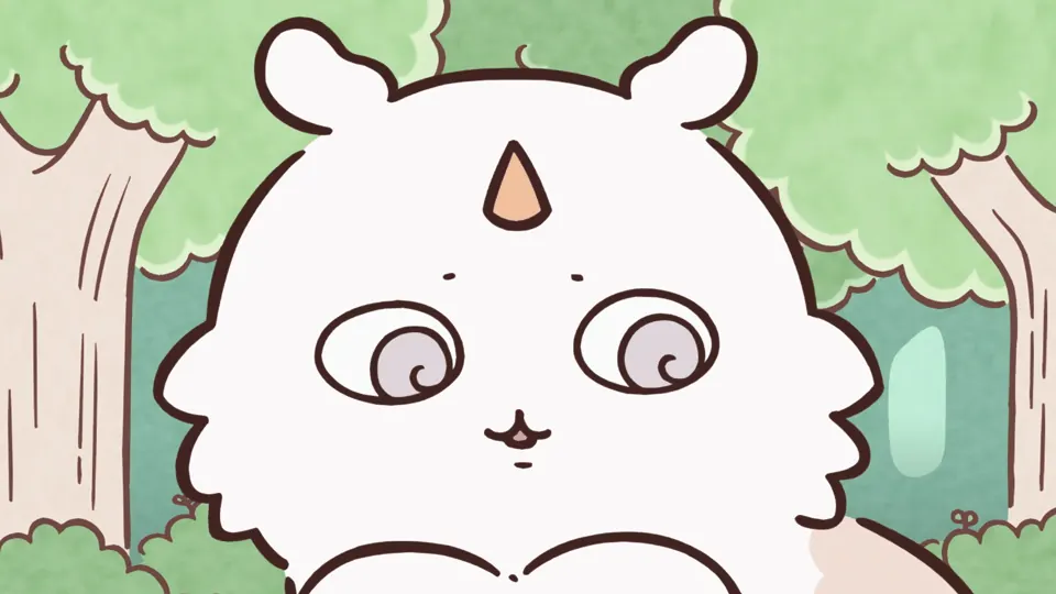 ABEMAの第130話配信ページに掲載された場面画像（2枚目）。アニメ『ちいかわ』第130話「おっきい討伐②」に対応する画像
