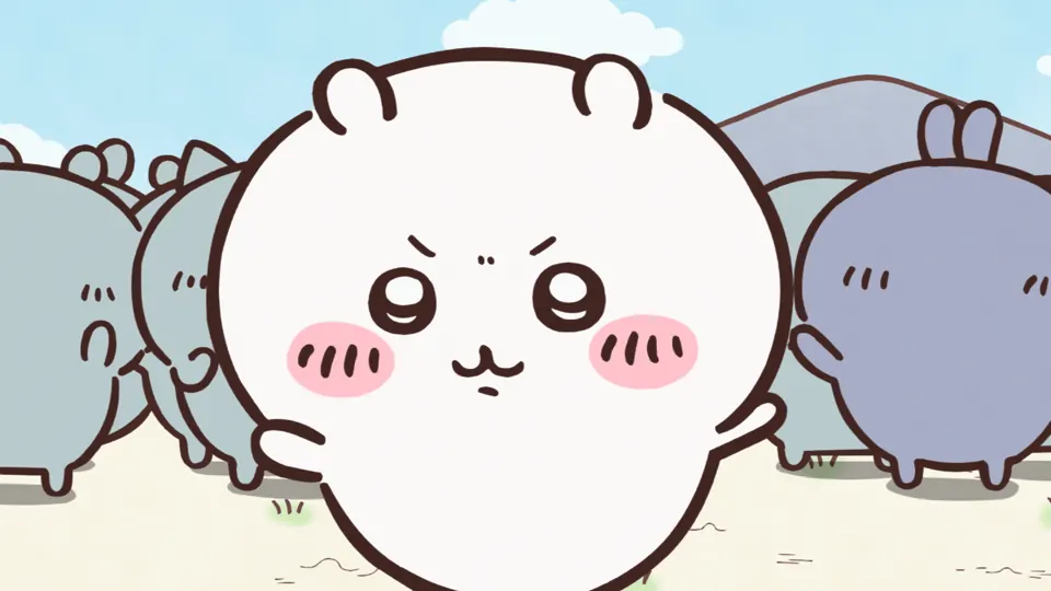 ABEMAの第140話配信ページに掲載された場面画像（2枚目）。アニメ『ちいかわ』第140話「むちゃうマン④」に対応する画像