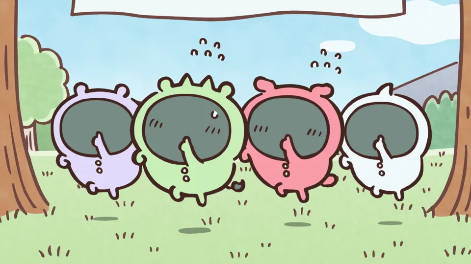 ABEMAの第146話配信ページに掲載された場面画像（2枚目）。アニメ『ちいかわ』第146話「パジャマパーティーズ③」に対応する画像