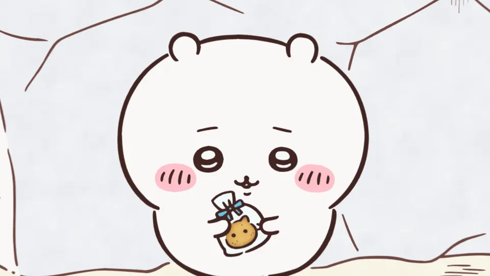 ABEMAの第163話配信ページに掲載された場面画像（2枚目）。アニメ『ちいかわ』第163話「ほめられリボン④」に対応する画像