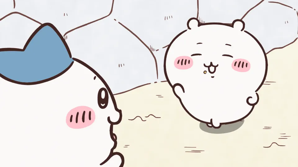 ABEMAの第164話配信ページに掲載された場面画像（3枚目）。アニメ『ちいかわ』第164話「ほめられリボン⑤」に対応する画像