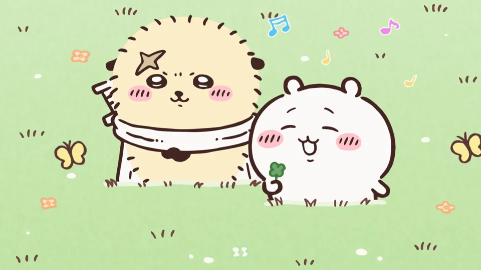ABEMAの第179話配信ページに掲載された場面画像(1枚目)。アニメ『ちいかわ』第179話「歌声/ウィンナーコーヒー」に対応する画像