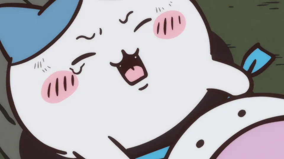 ABEMAの第185話配信ページに掲載された場面画像（3枚目）。アニメ『ちいかわ』第185話「夜の出来事④」に対応する画像