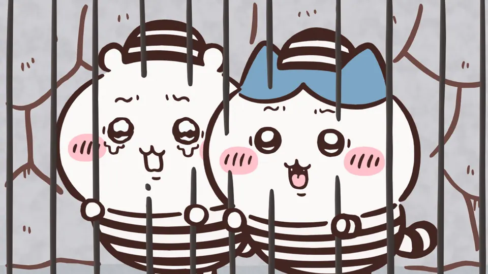 ABEMAの第190話配信ページに掲載された場面画像（2枚目）。アニメ『ちいかわ』第190話「オデと牢獄②」に対応する画像