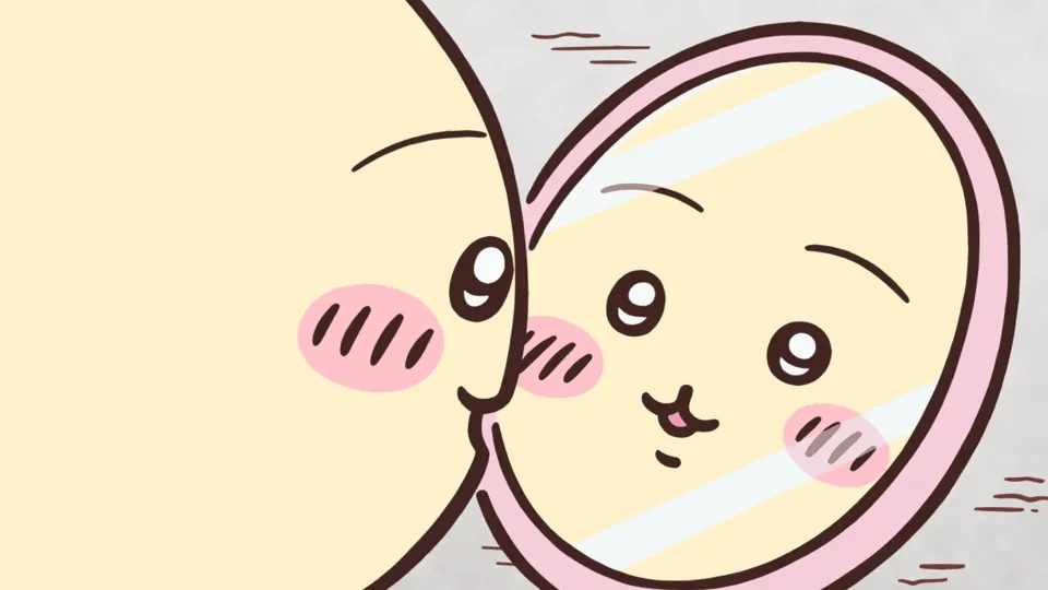 ABEMAの第203話配信ページに掲載された場面画像（1枚目）。アニメ『ちいかわ』第203話「スロット②」に対応する画像
