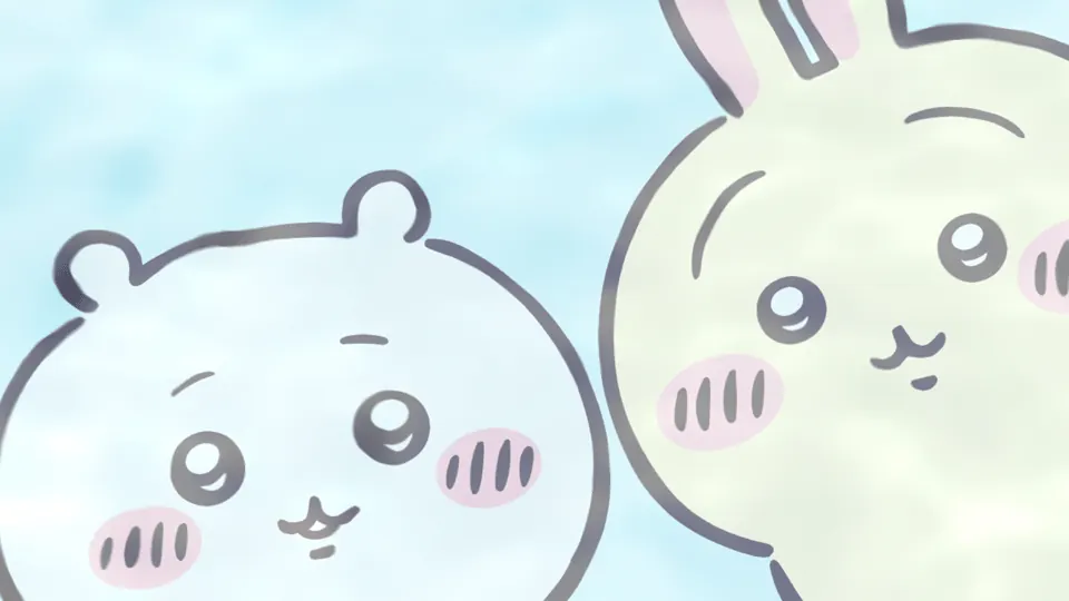 ABEMAの第205話配信ページに掲載された場面画像（3枚目）。アニメ『ちいかわ』第205話「スロット④」に対応する画像