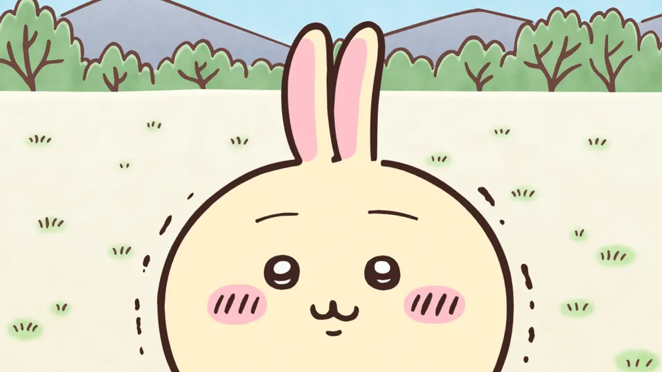 ABEMAの第206話配信ページに掲載された場面画像（2枚目）。アニメ『ちいかわ』第206話「スロット⑤」に対応する画像
