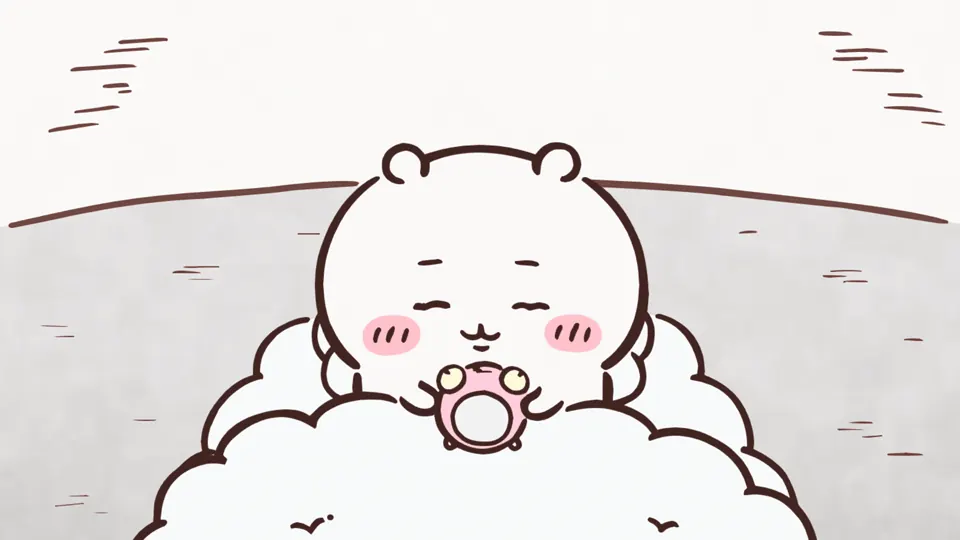 ABEMAの第218話配信ページに掲載された場面画像（3枚目）。アニメ『ちいかわ』第218話「黒い流れ星・前編④」に対応する画像