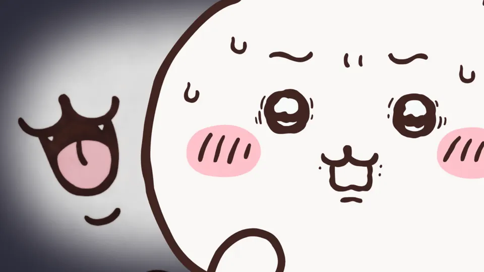 ABEMAの第224話配信ページに掲載された場面画像（2枚目）。アニメ『ちいかわ』第224話「黒い流れ星・後編③」に対応する画像