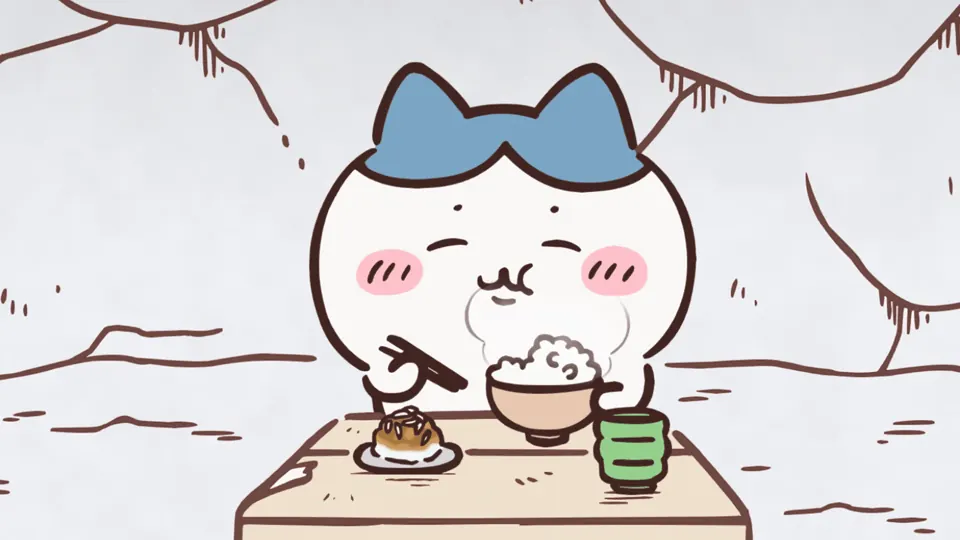 ABEMAの第238話配信ページに掲載された場面画像（3枚目）。アニメ『ちいかわ』第238話「ハチワレの一日」に対応する画像