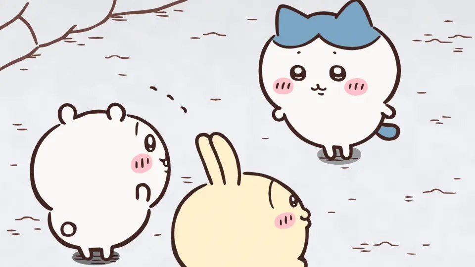 ABEMAの第239話配信ページに掲載された場面画像（1枚目）。アニメ『ちいかわ』第239話「ハチワレの一日②／帽子」に対応する画像
