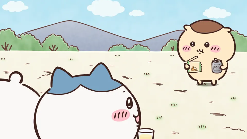 ABEMAの第241話配信ページに掲載された場面画像（2枚目）。アニメ『ちいかわ』第241話「柿の種わさび」に対応する画像