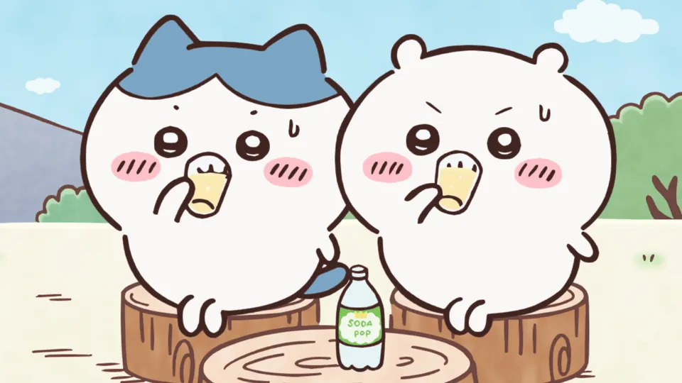 ABEMAの第241話配信ページに掲載された場面画像（3枚目）。アニメ『ちいかわ』第241話「柿の種わさび」に対応する画像