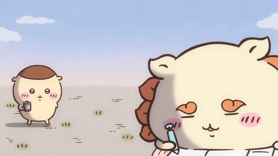 ABEMAの第249話配信ページに掲載された場面画像(2枚目)。アニメ『ちいかわ』第249話「やりたいことリスト⑤/シーサーの資格①」に対応する画像