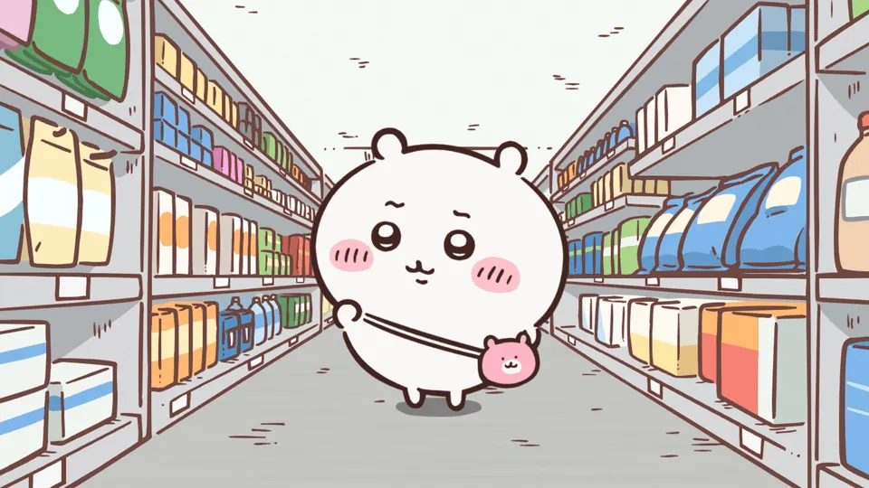 ABEMAの第253話配信ページに掲載された場面画像(1枚目)。アニメ『ちいかわ』第253話「シーサーの資格⑤」に対応する画像