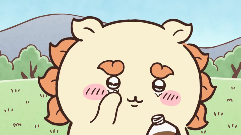 ABEMAの第256話配信ページに掲載された場面画像（1枚目）。アニメ『ちいかわ』第256話「シーサーの資格⑧」に対応する画像