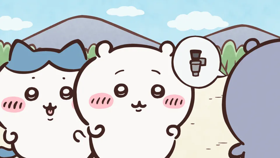 ABEMAの第265話配信ページに掲載された場面画像（1枚目）。アニメ『ちいかわ』第265話「湧きドコロ①」に対応する画像