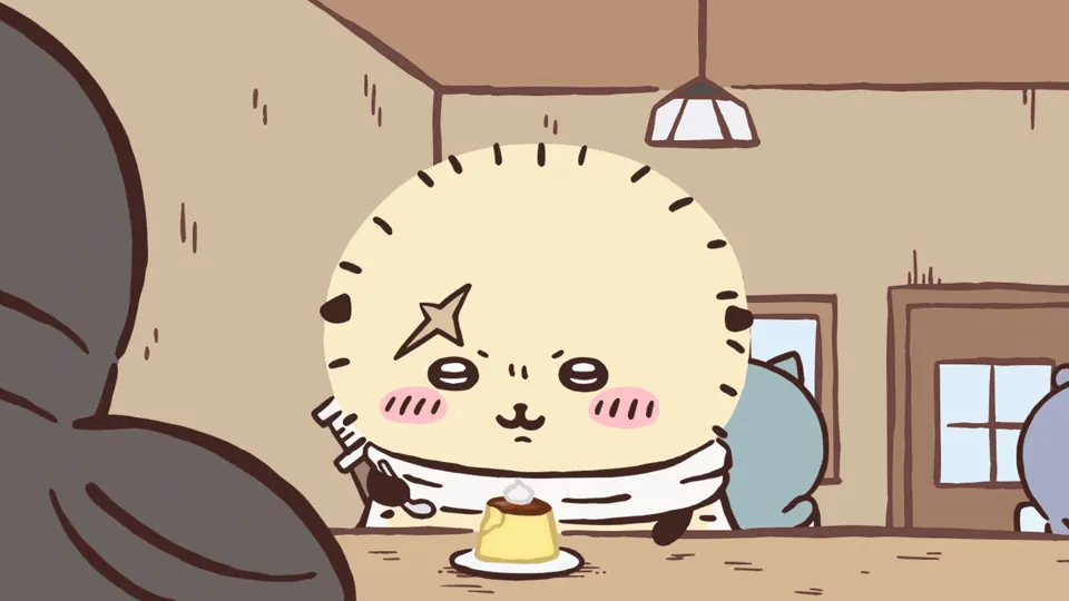 ABEMAの第277話配信ページに掲載された場面画像（2枚目）。アニメ『ちいかわ』第277話「せんせい／カレー」に対応する画像