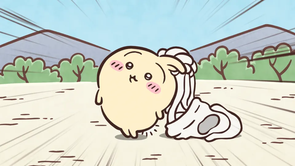 ABEMAの第281話配信ページに掲載された場面画像（2枚目）。アニメ『ちいかわ』第281話「こんがらがった／亜種」に対応する画像