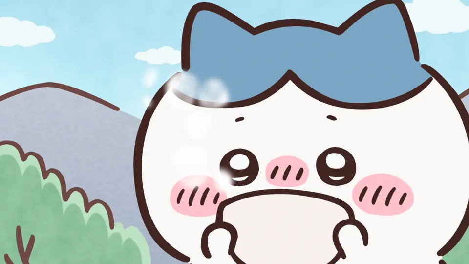 ABEMAの第282話配信ページに掲載された場面画像（3枚目）。アニメ『ちいかわ』第282話「スープ付きお昼／赤福」に対応する画像