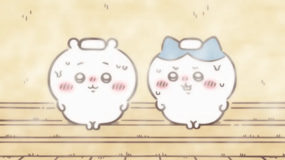 ABEMAの第287話配信ページに掲載された場面画像（2枚目）。アニメ『ちいかわ』第287話「水風呂リベンジ」に対応する画像