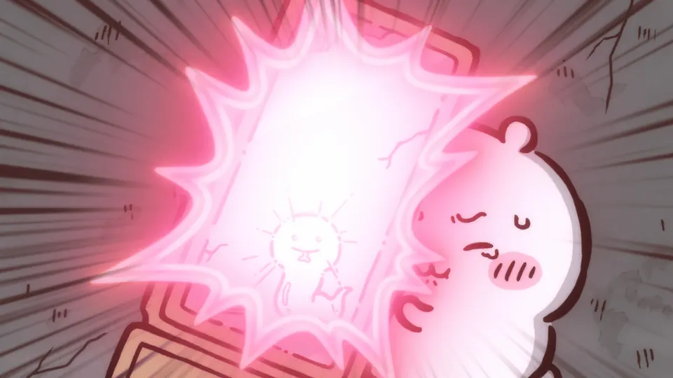 ABEMAの第298話配信ページに掲載された場面画像(2枚目)。アニメ『ちいかわ』第298話「拾魔⑧」に対応する画像