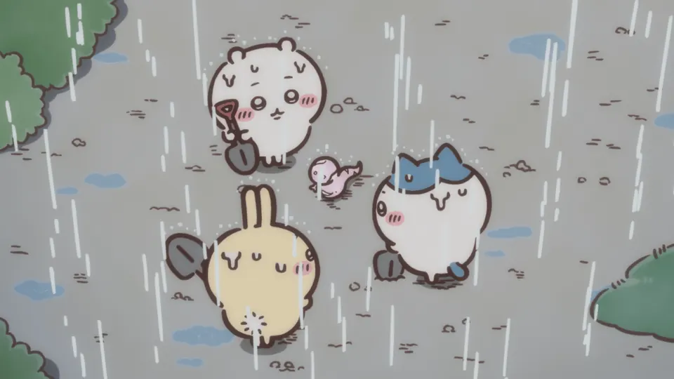 ABEMAの第299話配信ページに掲載された場面画像（3枚目）。アニメ『ちいかわ』第299話「拾魔⑨」に対応する画像