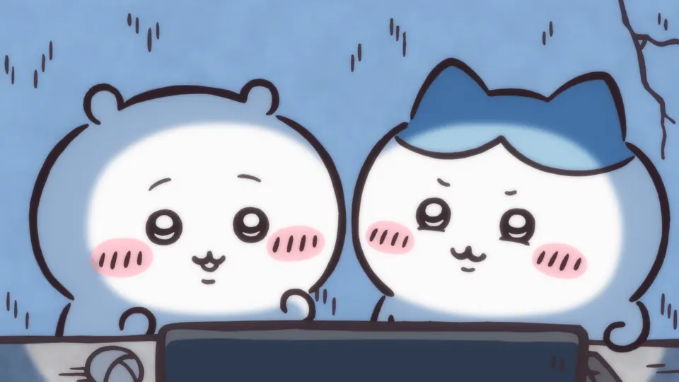 ABEMAの第302話配信ページに掲載された場面画像（3枚目）。アニメ『ちいかわ』第302話「下克上と先生①」に対応する画像