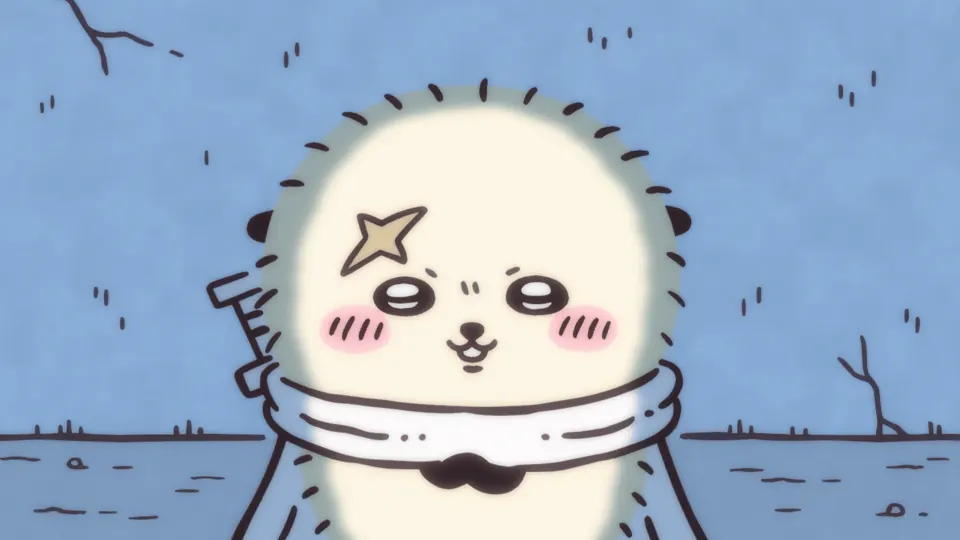 ABEMAの第303話配信ページに掲載された場面画像（2枚目）。アニメ『ちいかわ』第303話「下克上と先生②」に対応する画像