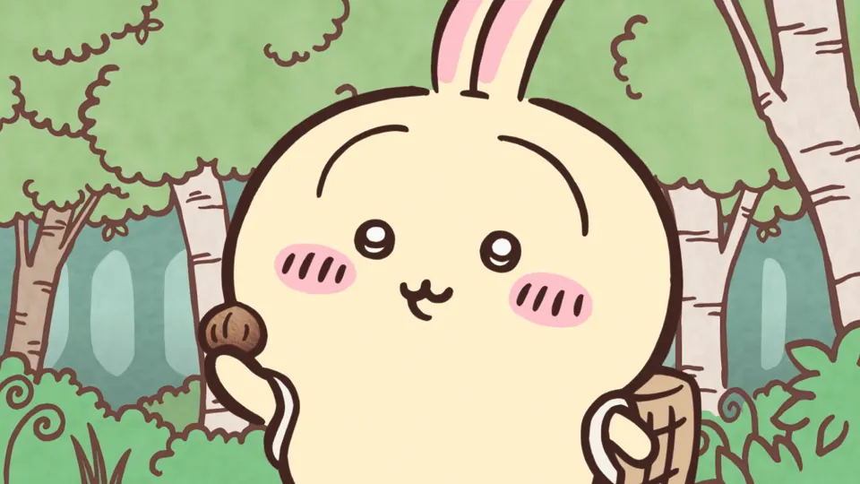 ABEMAの第306話配信ページに掲載された場面画像（1枚目）。アニメ『ちいかわ』第306話「山姥①」に対応する画像