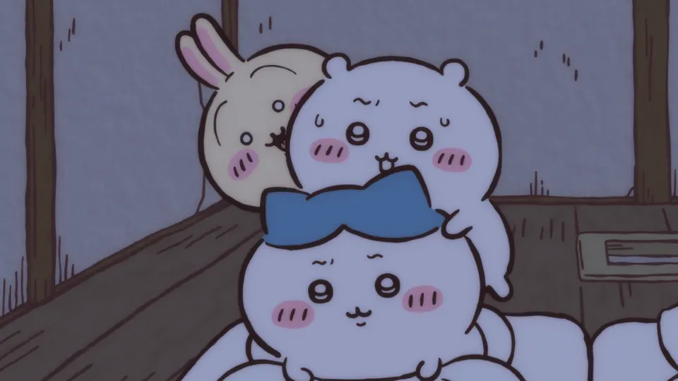 ABEMAの第308話配信ページに掲載された場面画像（1枚目）。アニメ『ちいかわ』第308話「山姥③」に対応する画像
