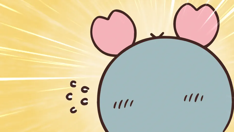 ABEMAの第340話配信ページに掲載された場面画像（1枚目）。アニメ『ちいかわ』第340話「ふたつ／ともだちにあげる」に対応する画像