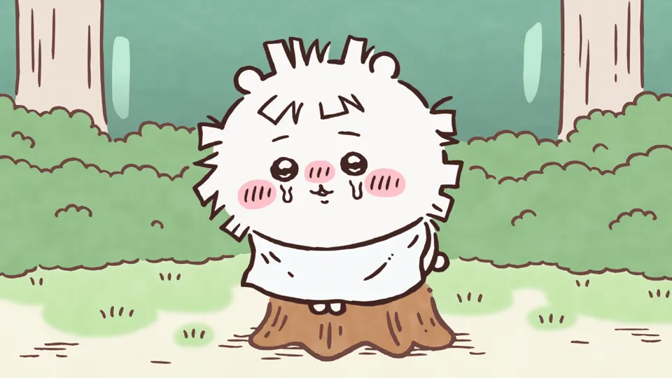 ABEMAの第346話配信ページに掲載された場面画像（1枚目）。アニメ『ちいかわ』第346話「散切り頭①」に対応する画像