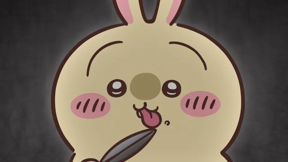 ABEMAの第347話配信ページに掲載された場面画像(2枚目)。アニメ『ちいかわ』第347話「散切り頭②」に対応する画像