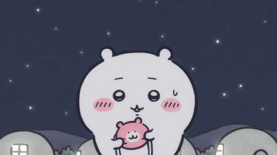 ABEMAの第350話配信ページに掲載された場面画像(2枚目)。アニメ『ちいかわ』第350話「あくむ②」に対応する画像