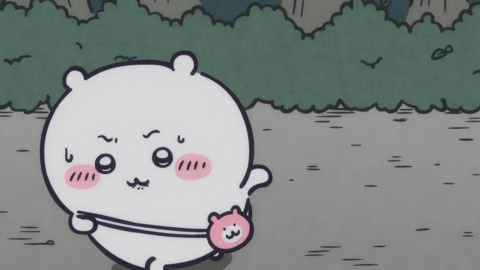 ABEMAの第350話配信ページに掲載された場面画像(3枚目)。アニメ『ちいかわ』第350話「あくむ②」に対応する画像